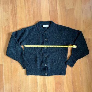 Everlane Cropped Alpaca Cardigan, Heathered Black, S